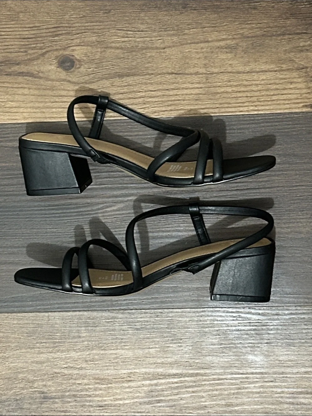 Black Multi-Strap Square-Toe Sandals